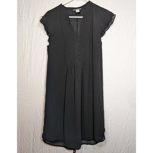 NWOT H&M Short Sleeve V-neck Dress Button Up Pleated adjustable waist tie